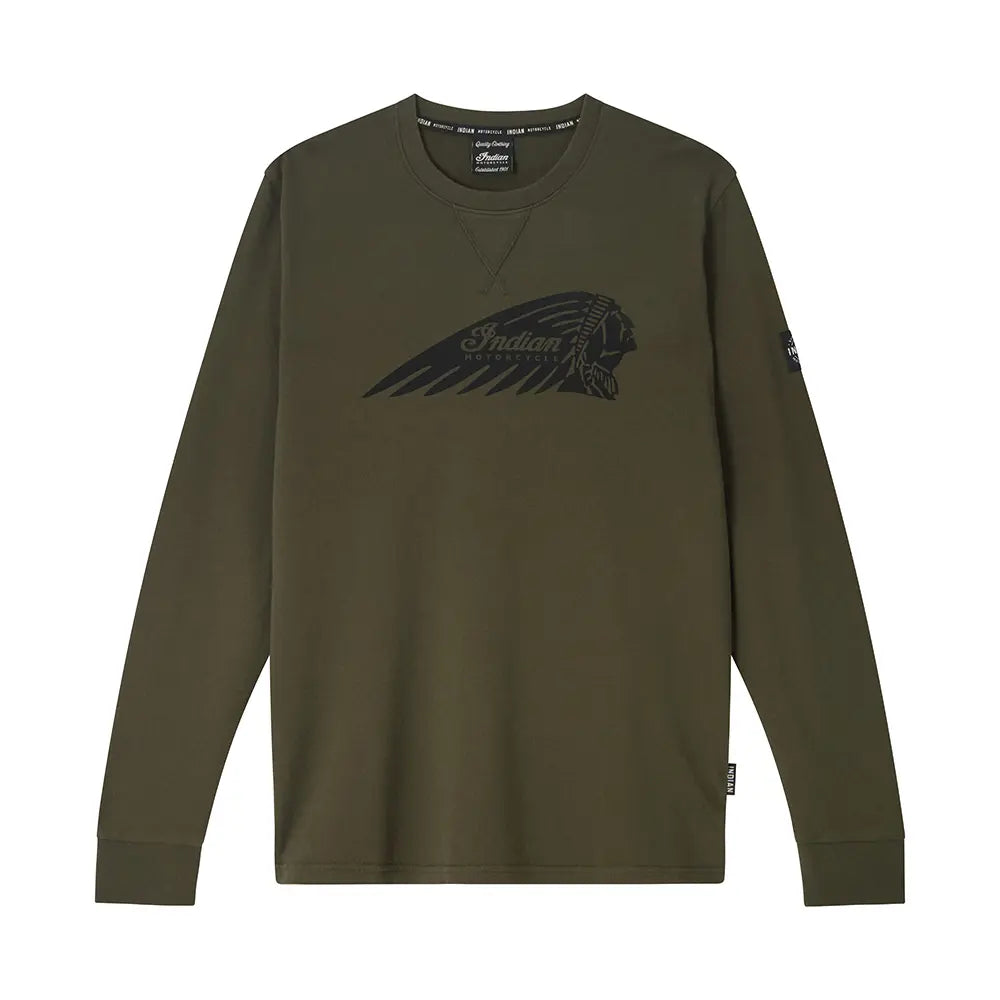 Indian Motorcycle Men's Headdress Print Long Sleeve T-Shirt