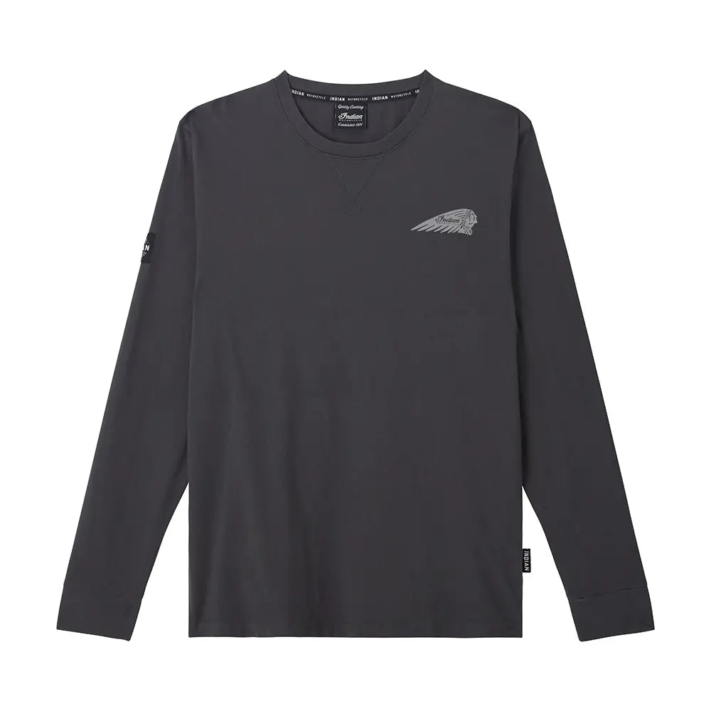 Indian Motorcycle Men's Stencil Logo Long Sleeve T-Shirt