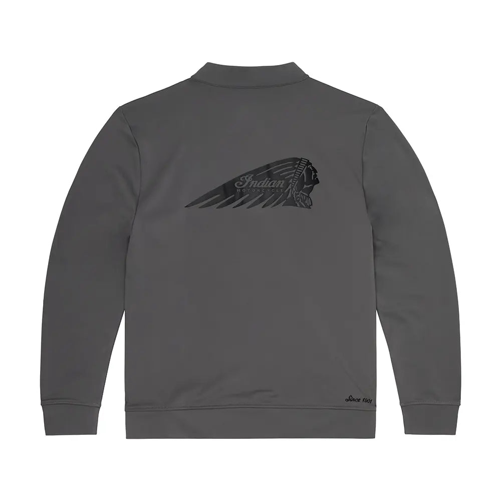 Indian Motorcycle Men's Quarter Zip Logo Headdress Top