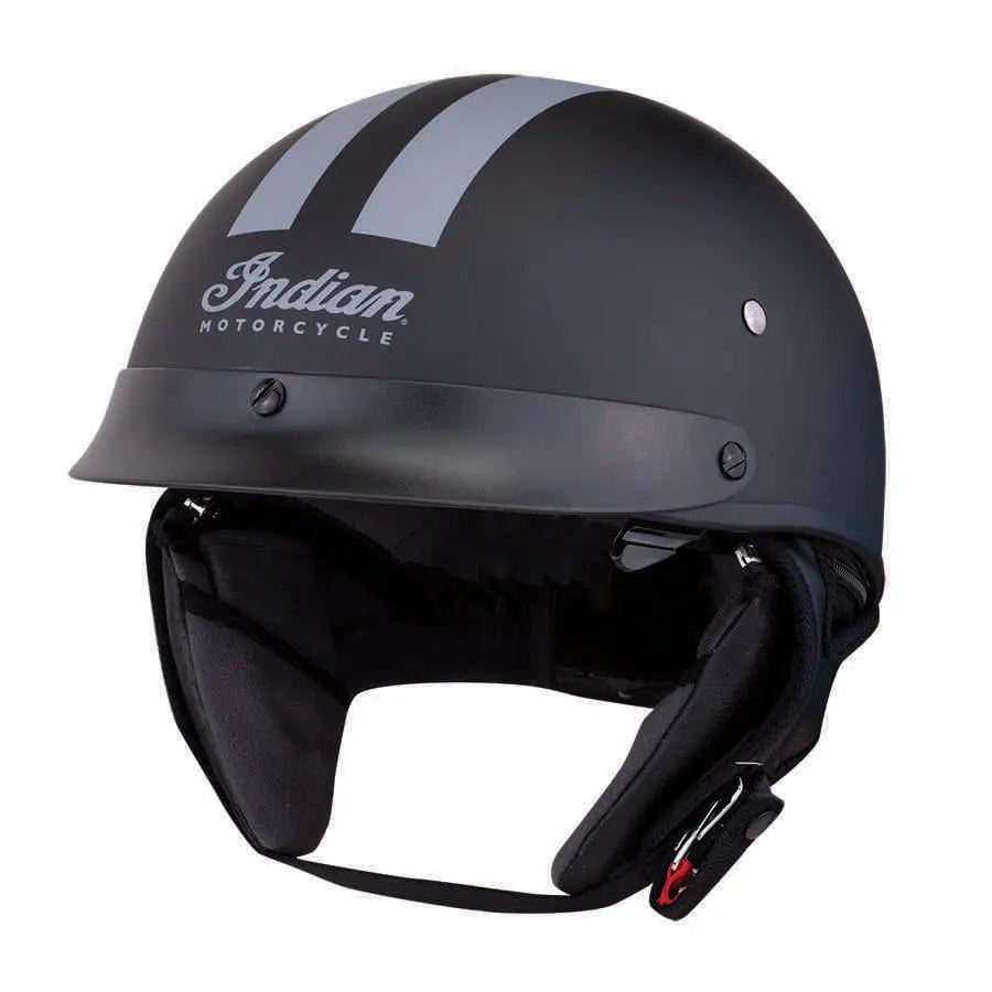Indian Motorcycle Half Helmet with Gray Stripe