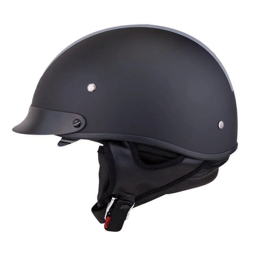 Indian Motorcycle Half Helmet with Gray Stripe