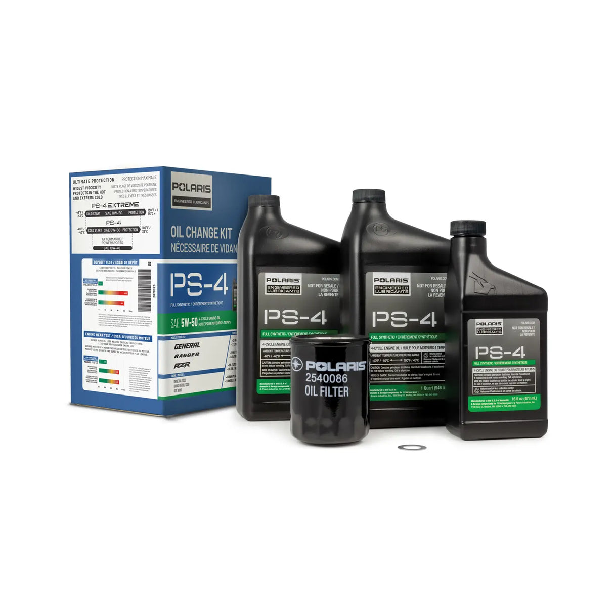 Polaris PS-4 5W50 Full Synthetic Oil Change Kit