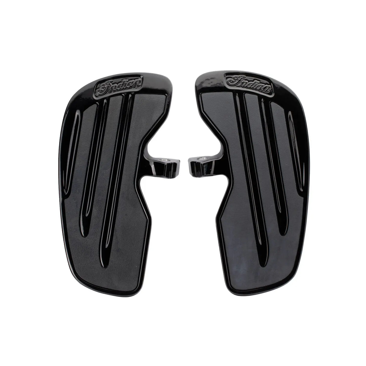 Indian Motorcycle Rider Floorboards with Inlays in Gloss Black - Pair