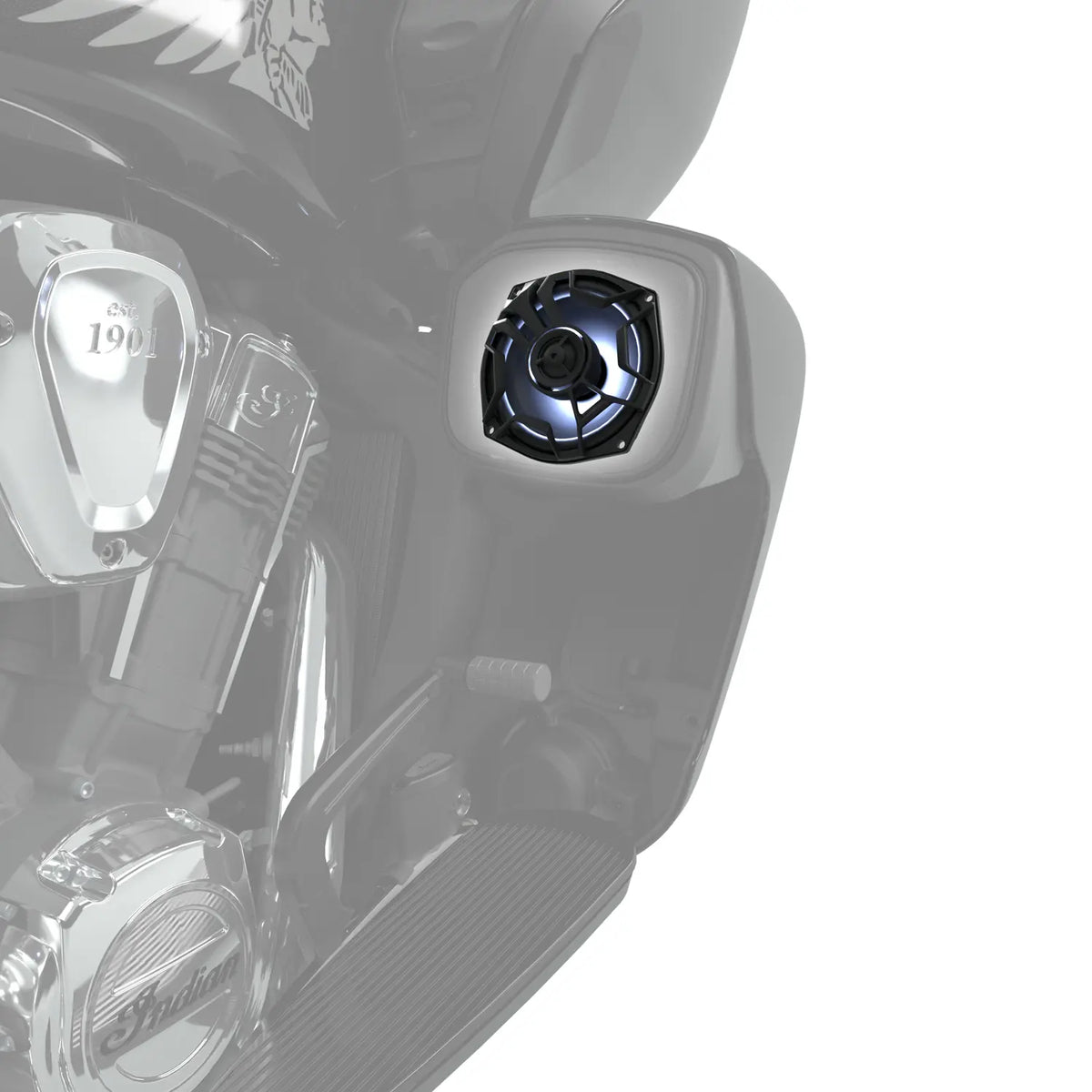 Indian Motorcycle PowerBand Audio Speakers with Bass Boost and UnderGlow, 5-1/4 in.