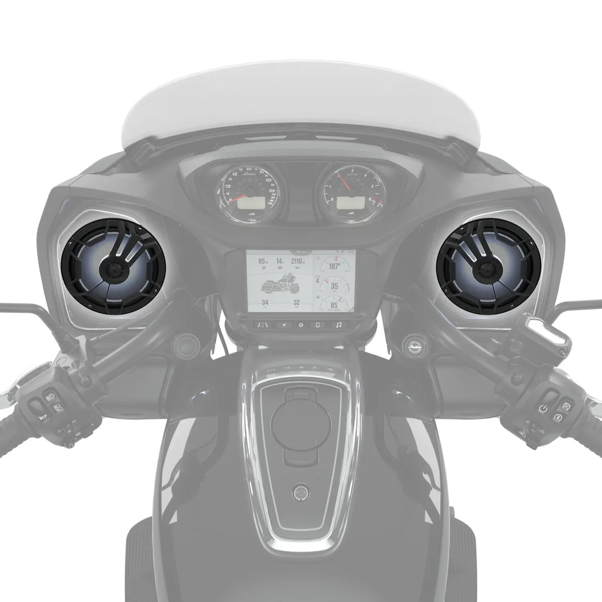 Indian Motorcycle PowerBand Audio Speakers with Bass Boost and UnderGlow, 6-1/2 in.