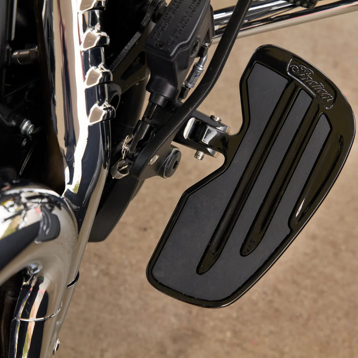 Indian Motorcycle Rider Floorboards with Inlays in Gloss Black - Pair