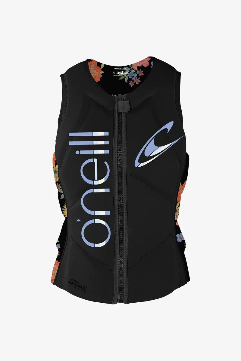O'Neill Women's Slasher Comp Vest 10 Black/KaliFloral
