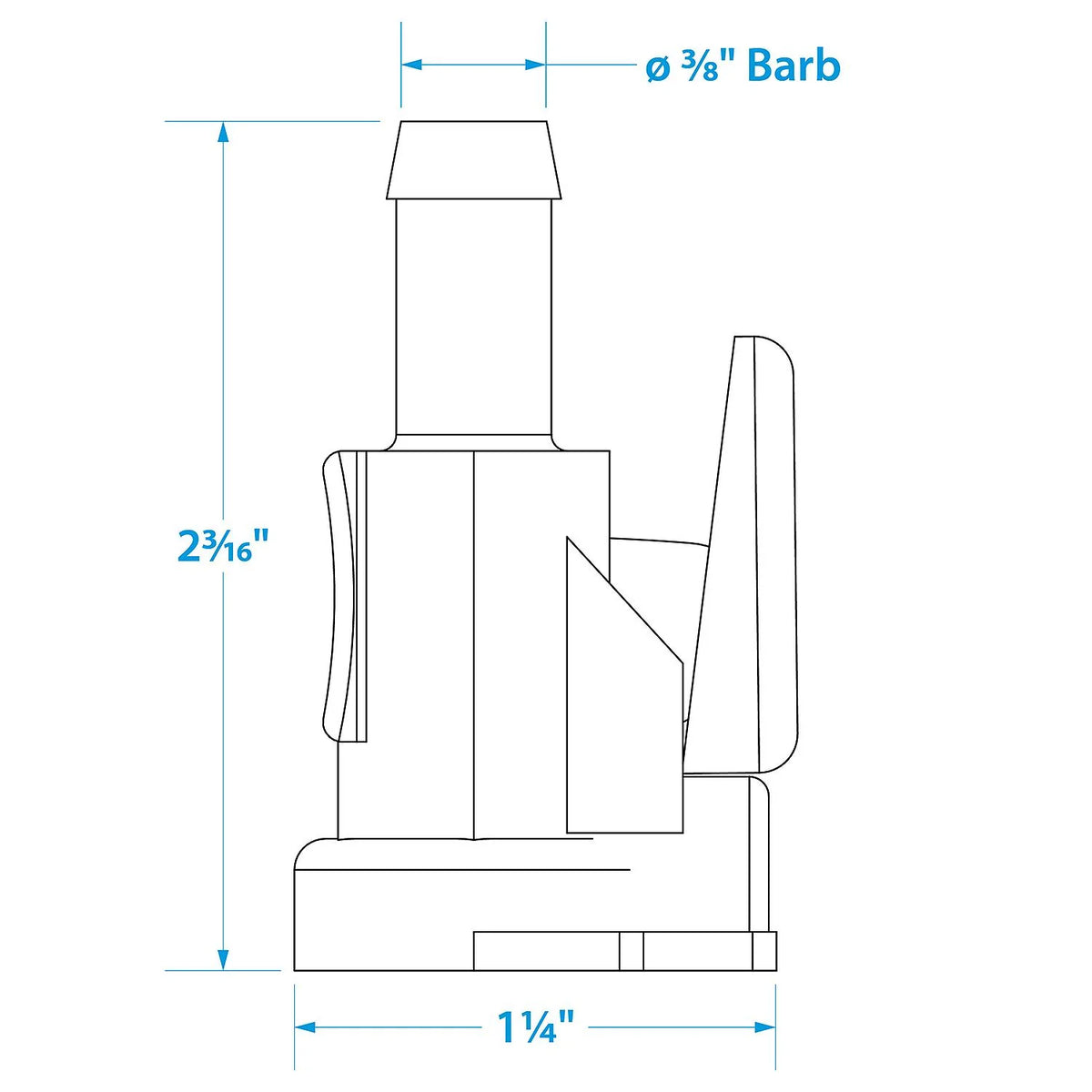 SeaChoice Deluxe Fuel Connector – Female, 3/8" Barb