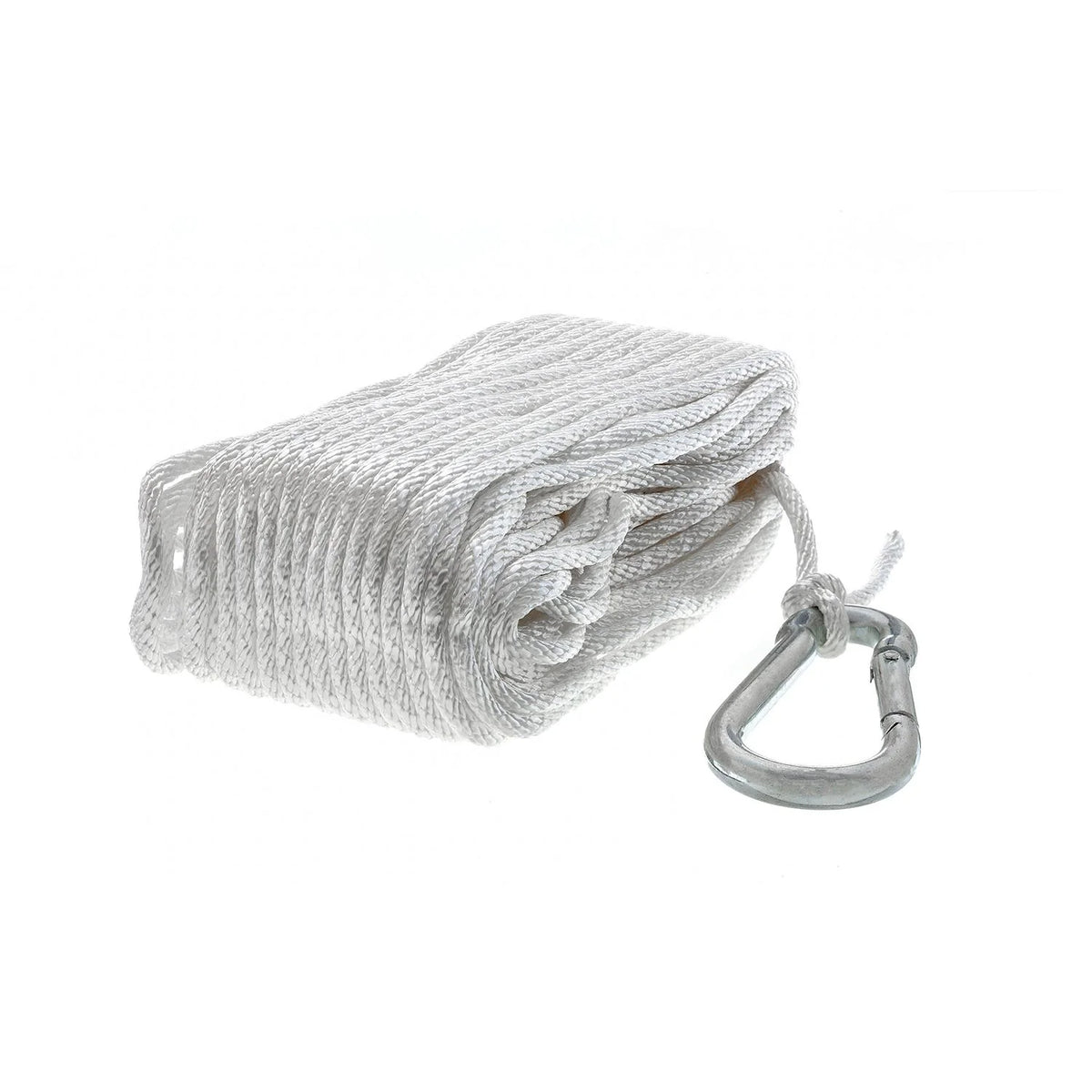 SeaChoice Solid-Braid Nylon Anchor Line – White, 3/16" x 100'