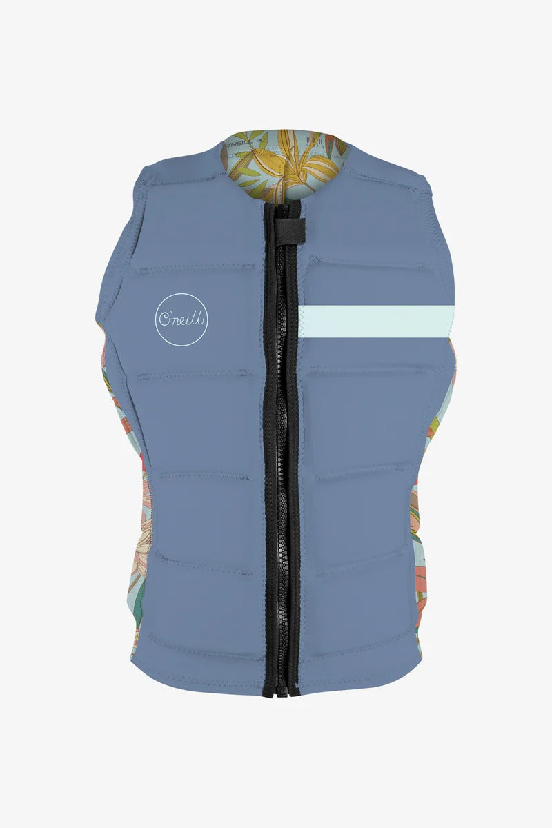 O'Neill Women's Bahia Front Zip Comp Life Vest 8 Infinity/Dahlia