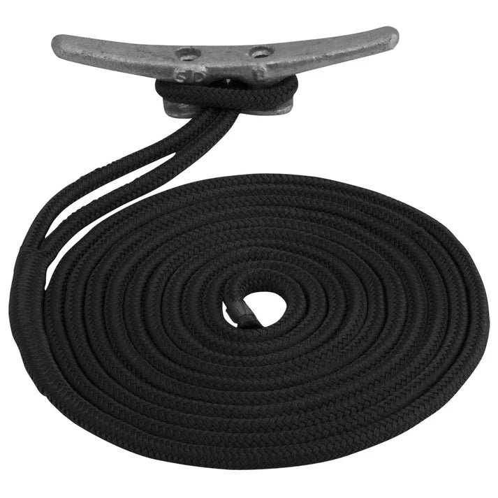 Sea-Dog Premium Double Braided Nylon Dock Line - 3/8" x 10 - Black