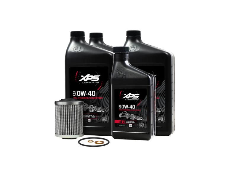 Ski-Doo XPS 4T 0W-40 Synthetic Oil Change Kit for Rotax 900 ACE engine SKU 9779254