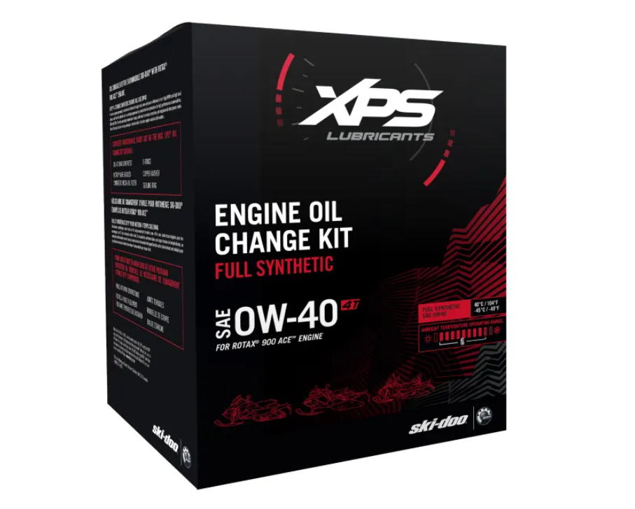 Ski-Doo XPS 4T 0W-40 Synthetic Oil Change Kit for Rotax 900 ACE engine SKU 9779254