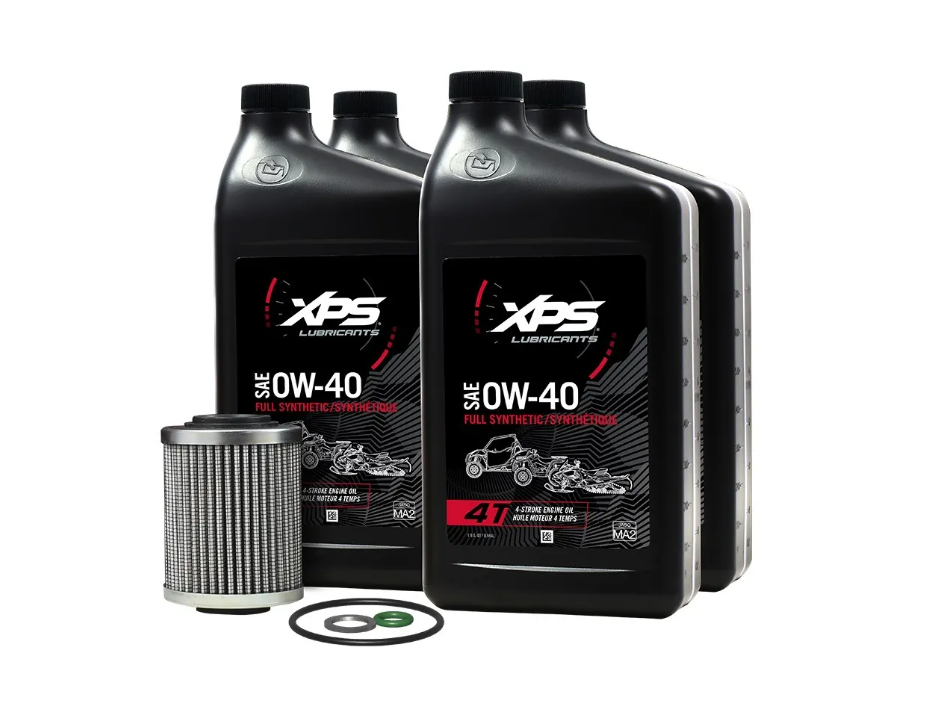 Ski-Doo XPS 4T 0W-40 Synthetic Oil Change Kit for Rotax 1200 4-TEC engine SKU 9779255
