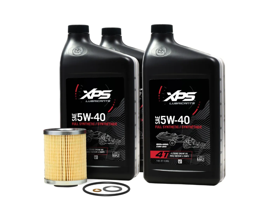Can-Am XPS 4T 5W-40 Full Synthetic Oil Change Kit for Rotax 600 CC engine SKU 9779490