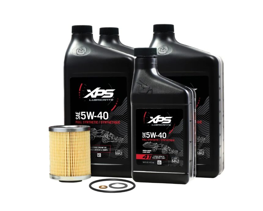 Can-Am XPS 4T 5W-40 Full Synthetic Oil Change Kit for Rotax 900 CC engine SKU 9779491