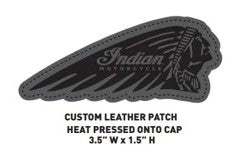 Indian Motorcycle Headdress Logo Leather Patch Trucker Hat