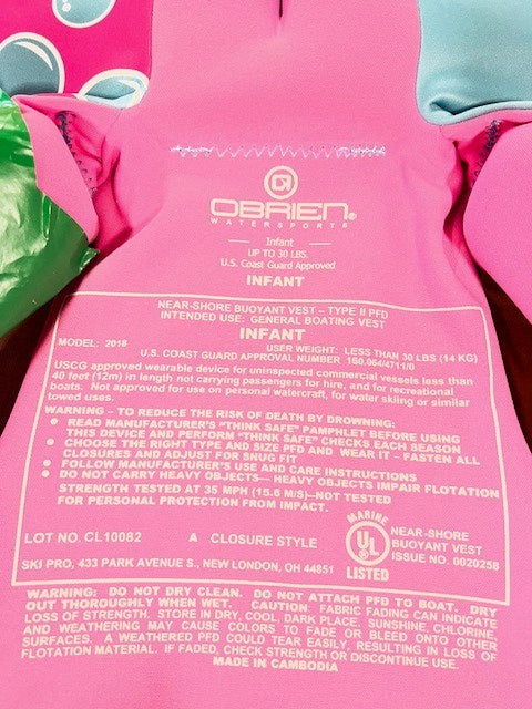 O'Brien Infant Life Jacket LTD – BioLite USCG Approved Baby Life Vest