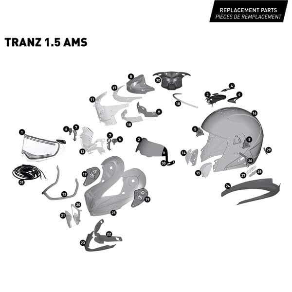 CKX Tranz 1.5AMS DL Helmet - Solid
