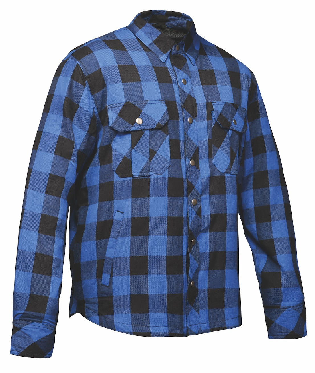UNIK Men's Armored Zip & Snap Plaid Flannel Shirt Jacket