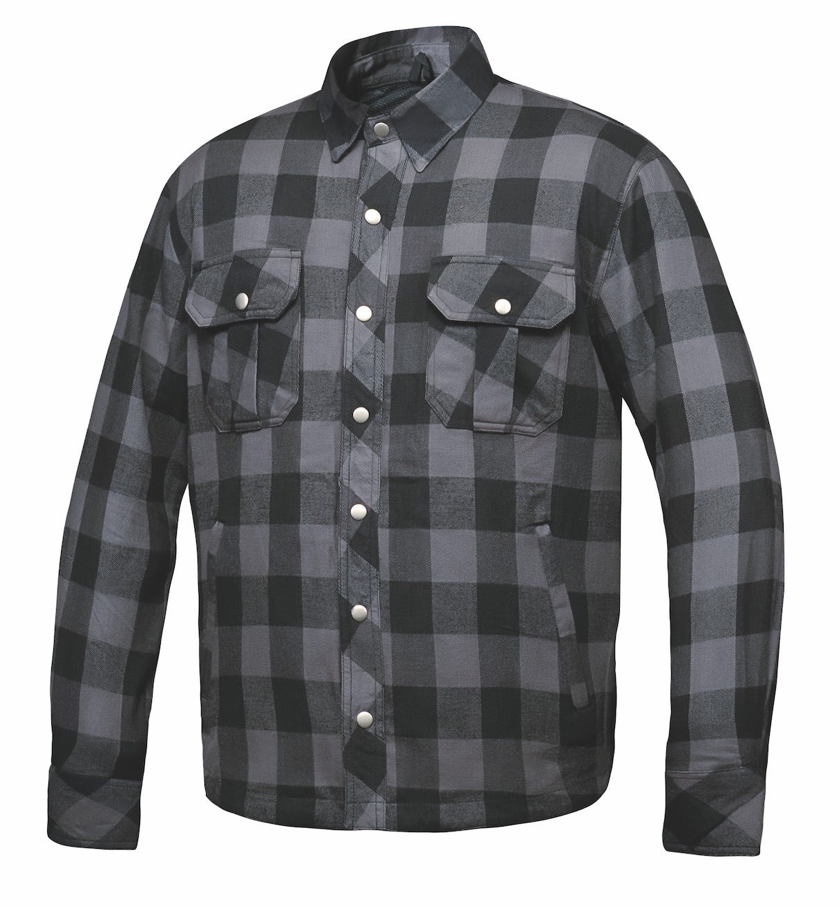 UNIK Men's Armored Zip & Snap Plaid Flannel Shirt Jacket