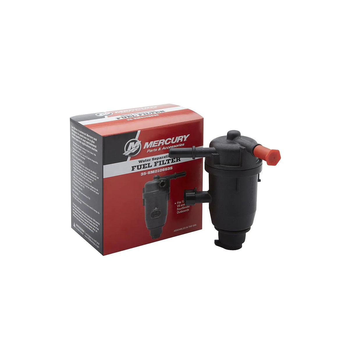 Mercury On-Engine Water Separating Fuel Filter for V6 and V8 FourStroke Outboards - 8M0106635