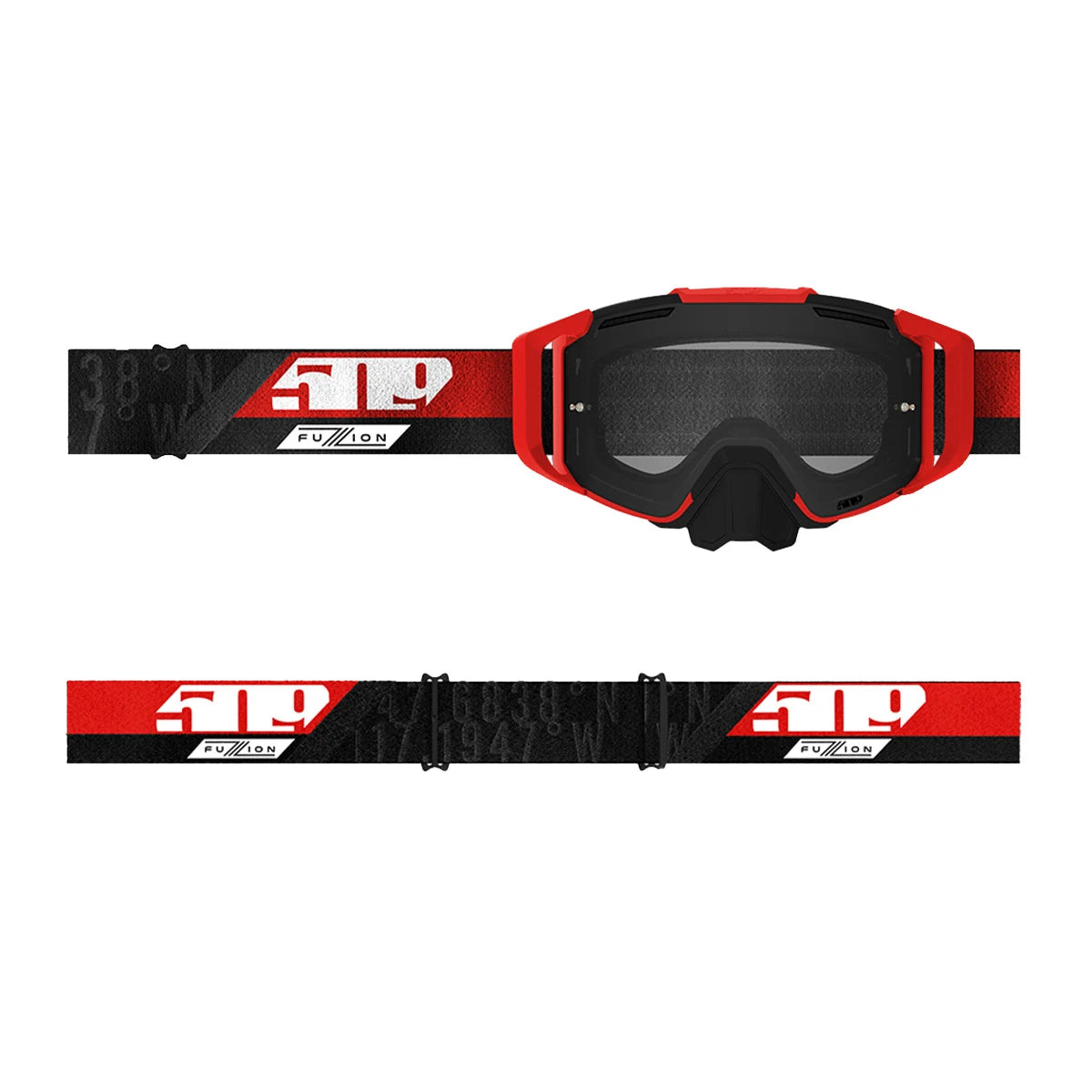 509 Sinister MX6 Fuzion Flow Goggle - Red Mist w/ Clear Lens