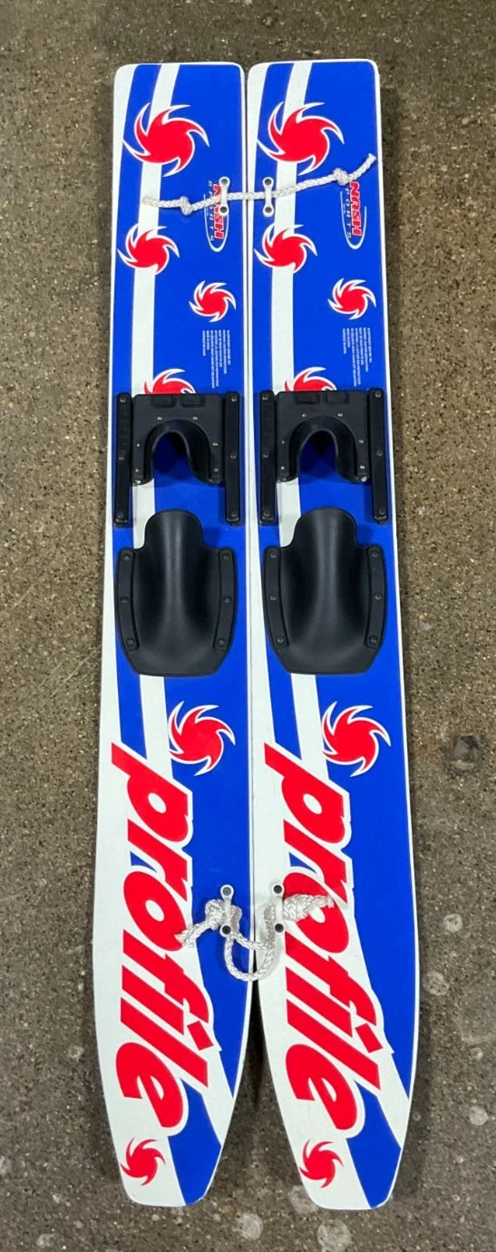 New Nash Sports Profile 47" Youth Trainer Vintage Wooden Water Skis with Rope
