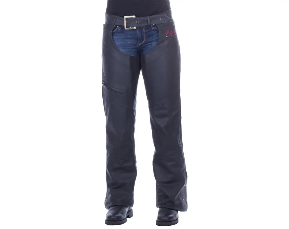 Indian Motorcycle Women's Traditional Leather Chaps, Black