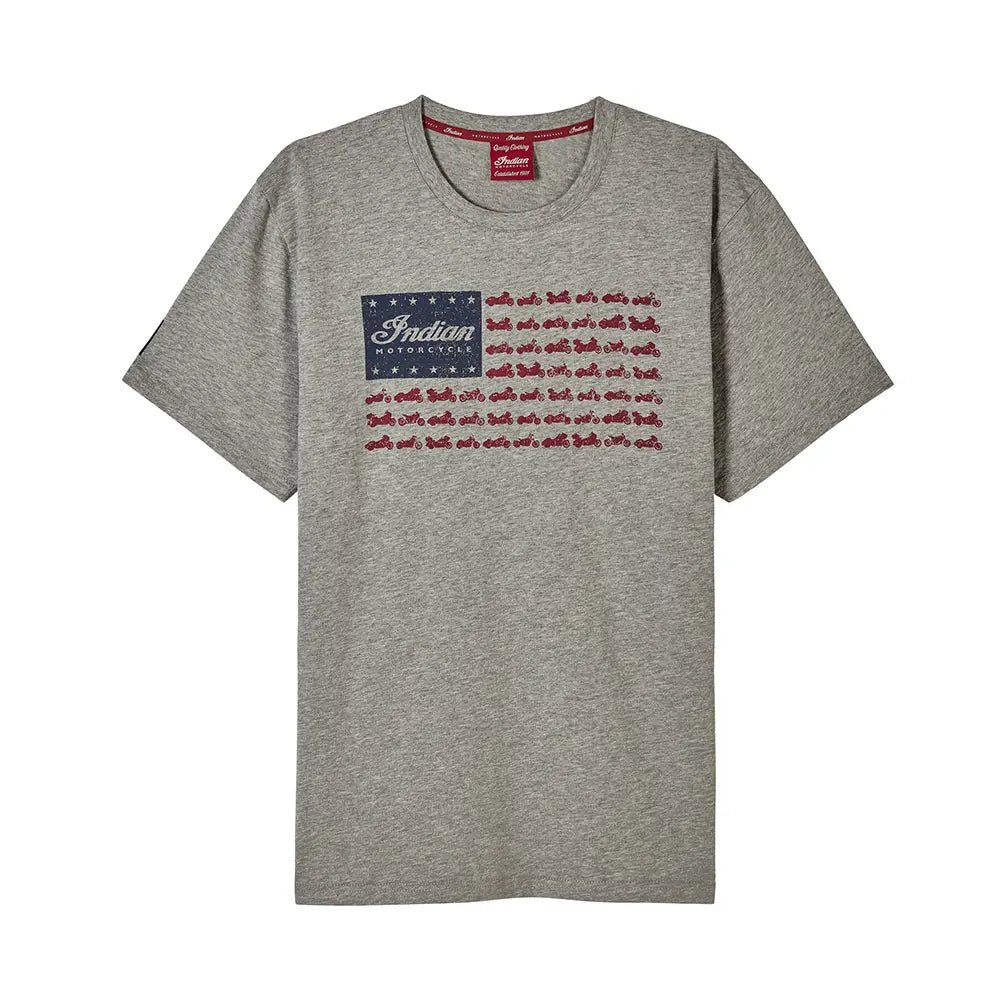 Indian Motorcycle Men's Flag Bikes Print T-shirt
