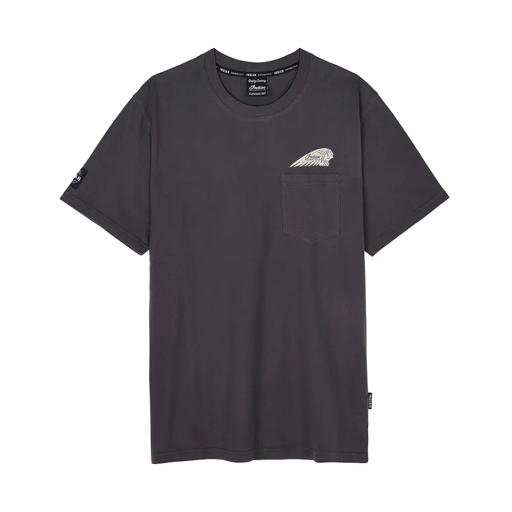 Indian Motorcycle Men's Outline Block Pocket T-shirt