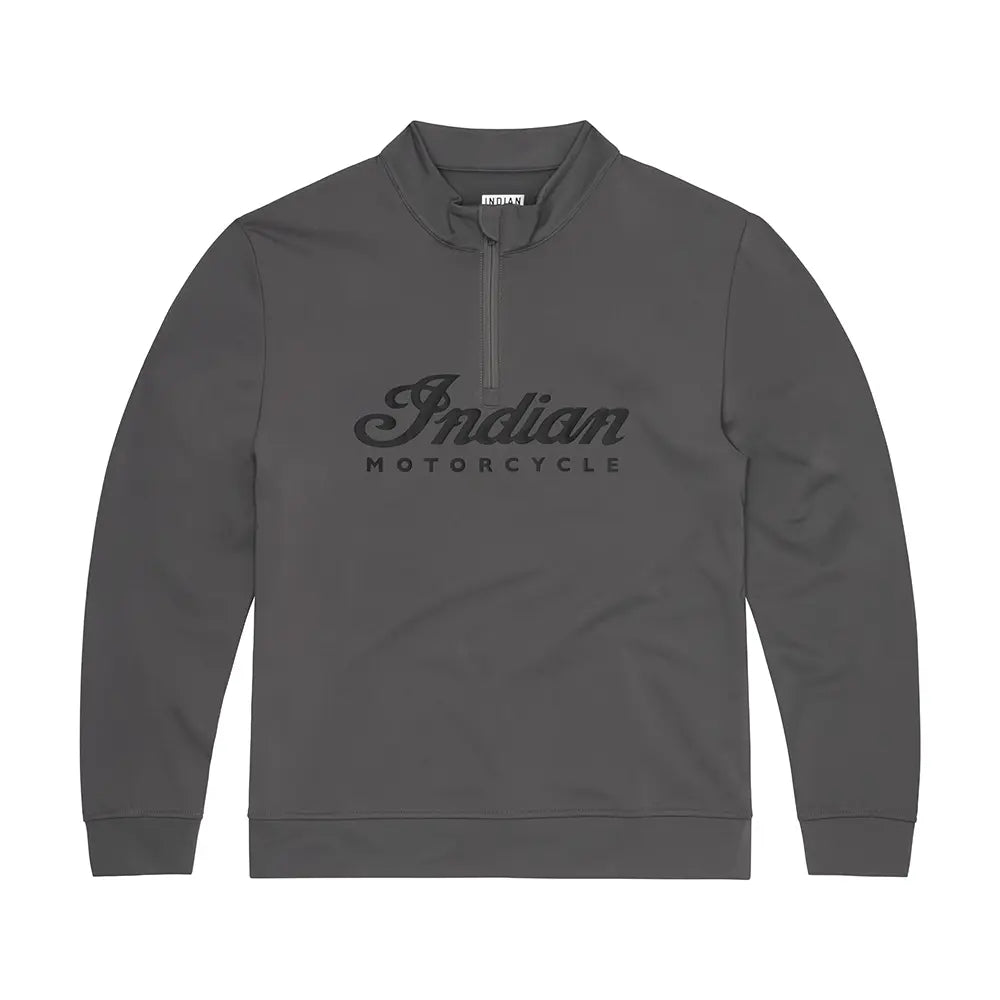 Indian Motorcycle Men's Quarter Zip Logo Headdress Top