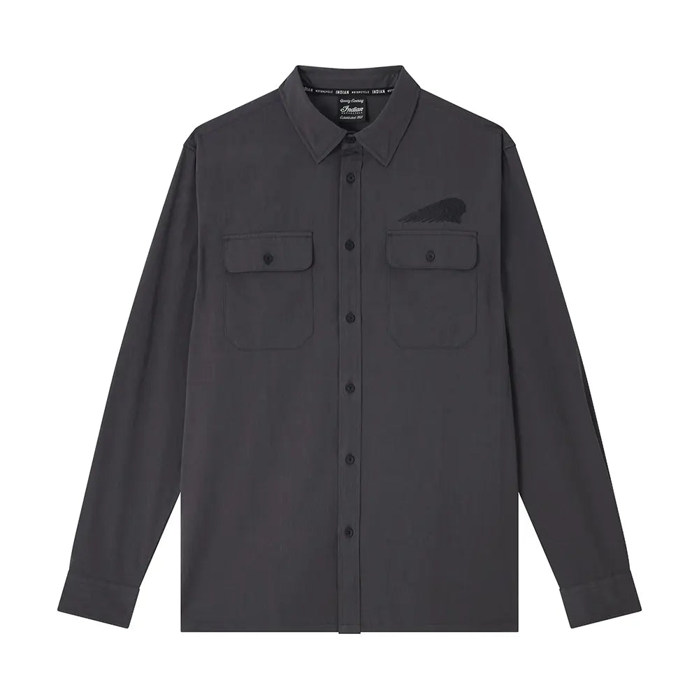 Indian Motorcycle Men's Logo Long Sleeve Shop Shirt