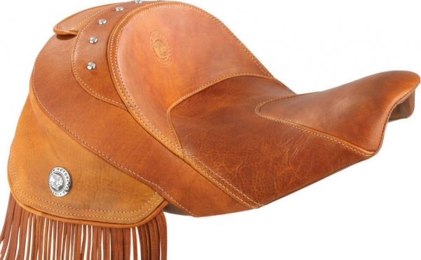 Indian Motorcycle Genuine Leather Reduced Reach Heated Solo Seat - Tan