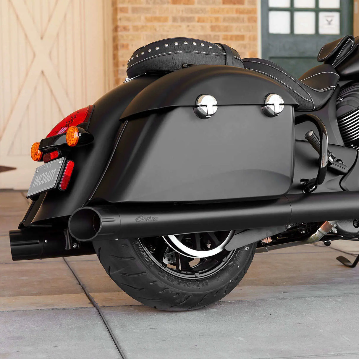 Indian Motorcycle All-Weather Vinyl Passenger Seat - Black with Studs