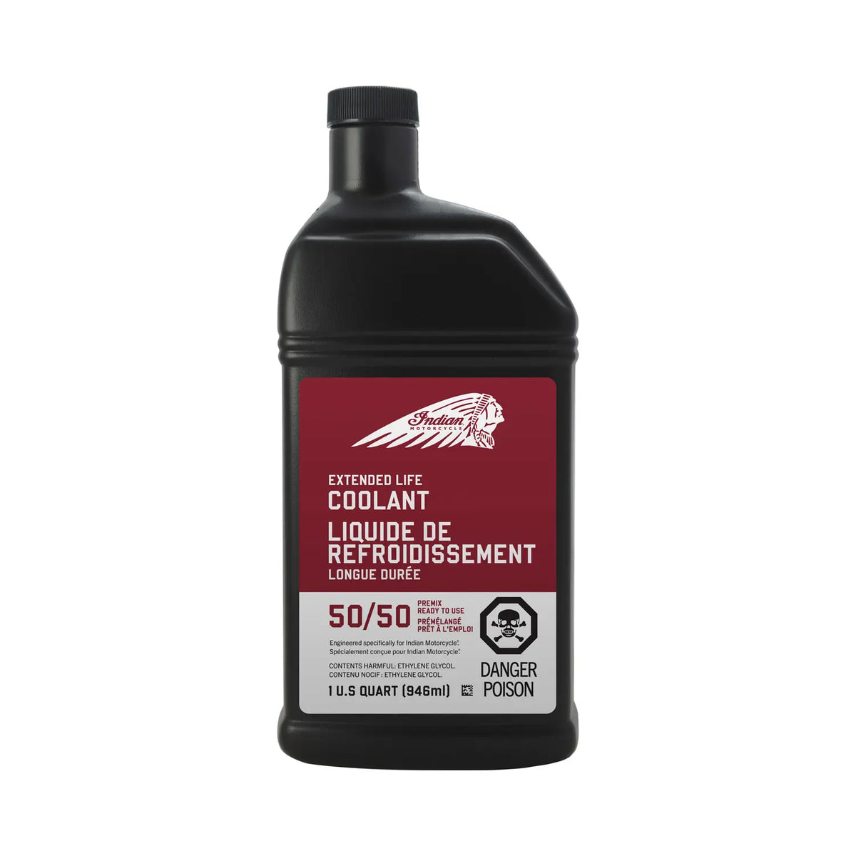 Indian Motorcycle 50/50 Premix Extended Life Antifreeze, 1 Qt