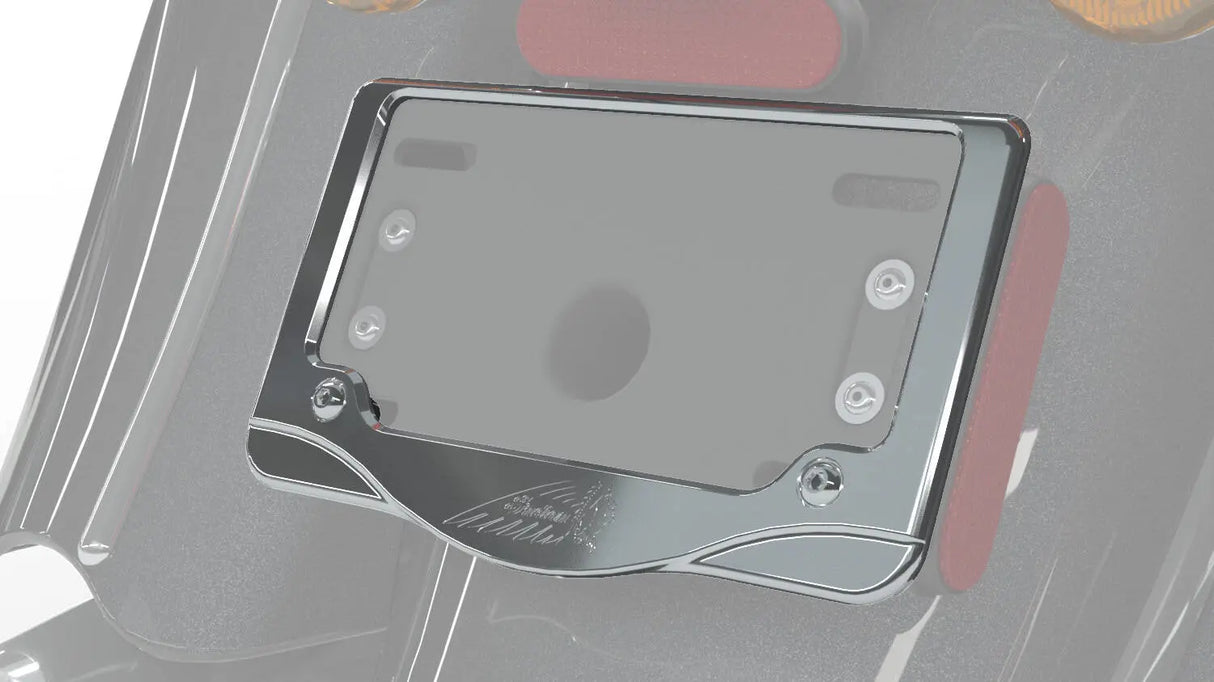 Indian Motorcycle Headdress License Plate Frame - Chrome