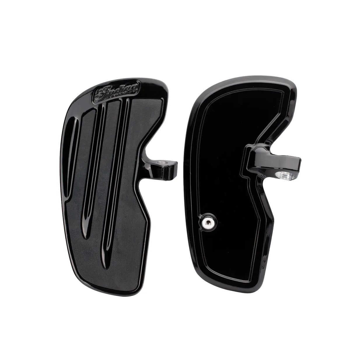 Indian Motorcycle Rider Floorboards with Inlays in Gloss Black - Pair
