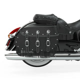 Indian Motorcycle Genuine Leather Quick-Release Saddlebags with Fringe in Black, Pair