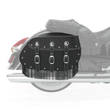 Indian Motorcycle Genuine Leather Quick-Release Saddlebags with Fringe in Black, Pair