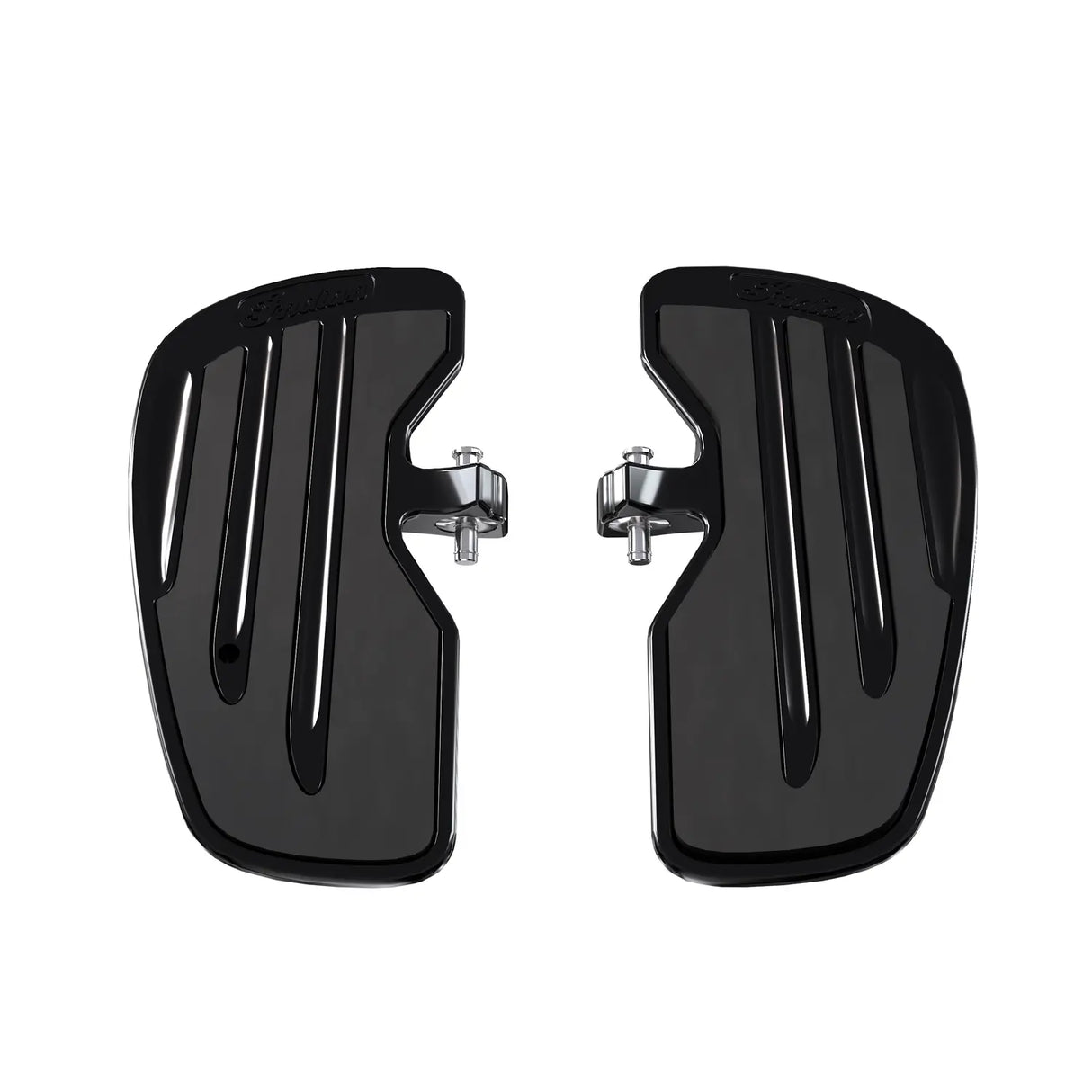Indian Motorcycle Rider Floorboards with Inlays in Gloss Black - Pair