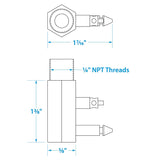 SeaChoice Deluxe Fuel Connector for OMC Outboard Motors – Male, 1/4" NPT