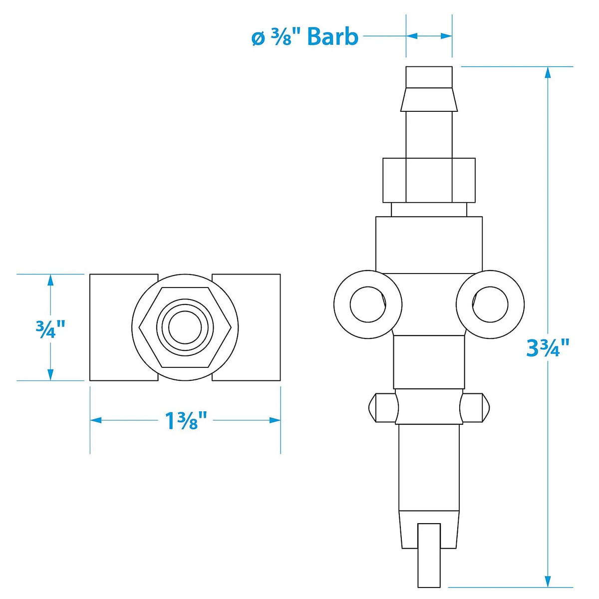 SeaChoice Fuel Connector for Mercury Outboard Motors – 3/8" Barb