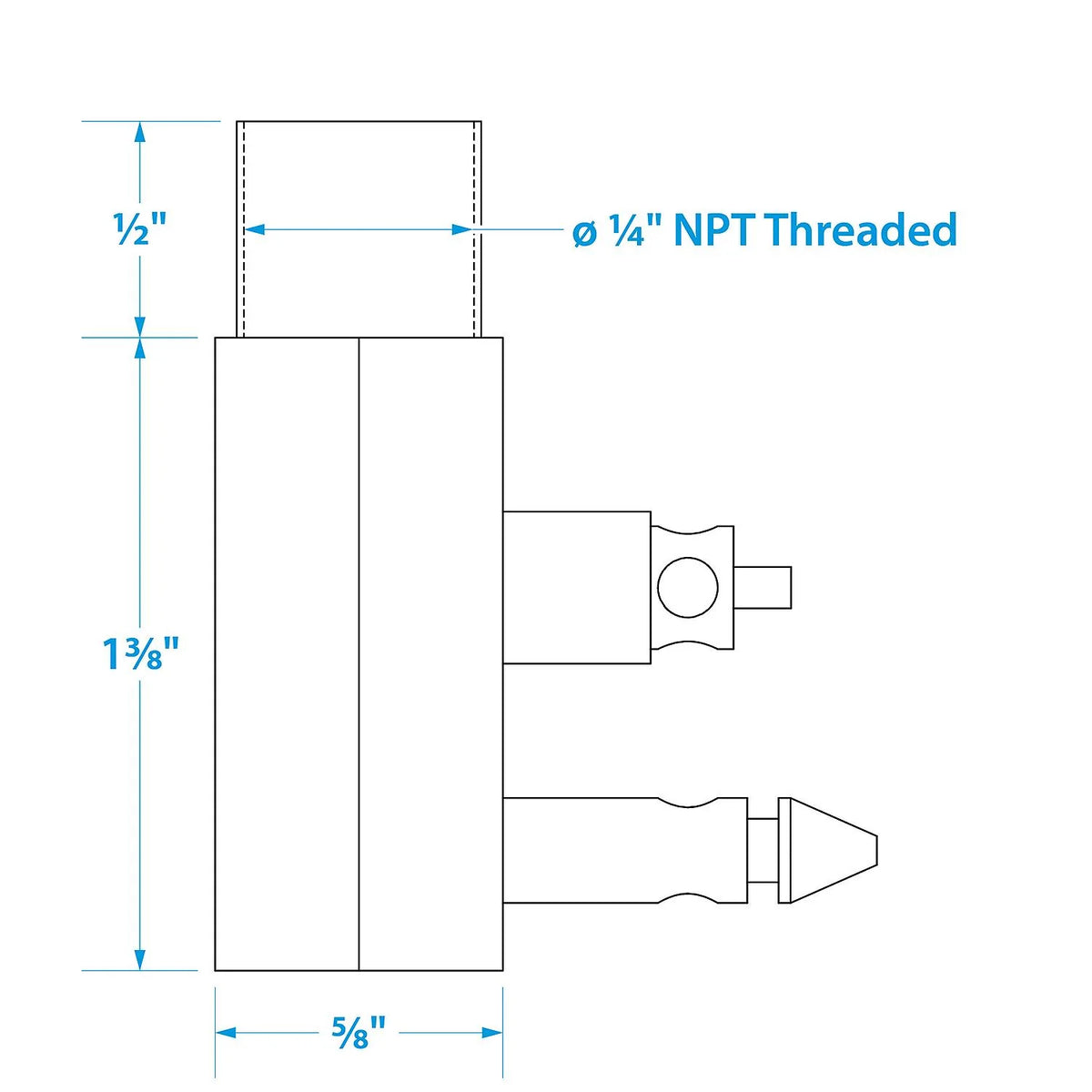 SeaChoice Deluxe Fuel Connector Tank Fitting – Yamaha/Mercury, Male, 1/4" NPT