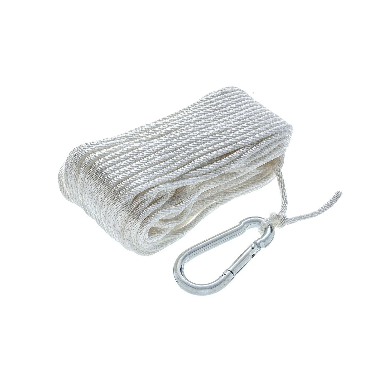 SeaChoice Solid-Braid Nylon Anchor Line – White, 3/16" x 100'