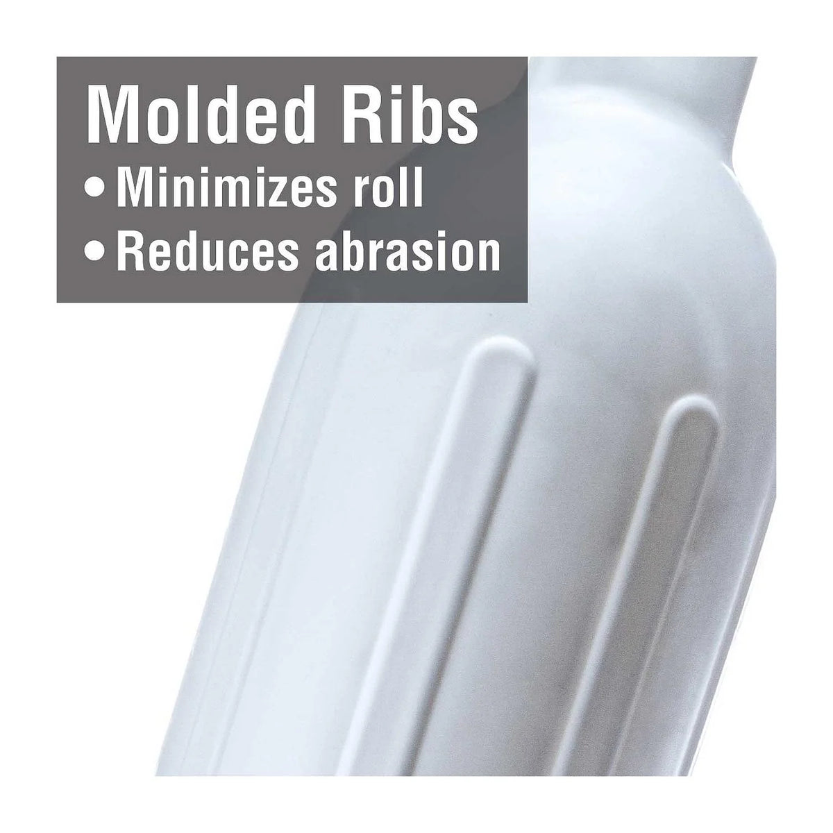 SeaChoice Twin-Eye Ribbed Boat Fender – White, 4.5" x 16"