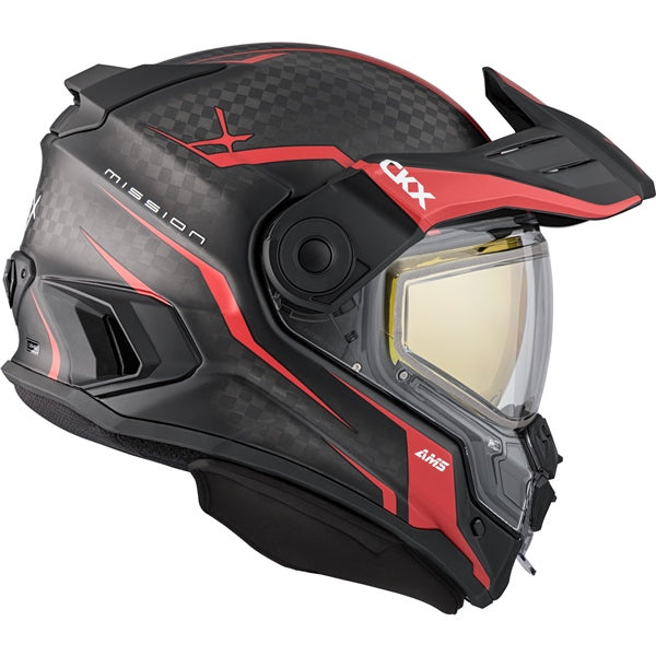 CKX Mission Helmet DL Fury Carbon Red Mat LG - Sales Sample
