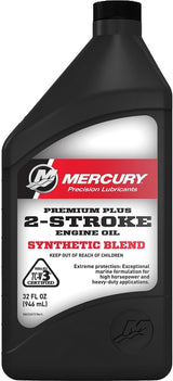 Mercury 2-Stroke Premium Plus Synthetic Blend Marine Engine Oil, 1 Quart 858026K01
