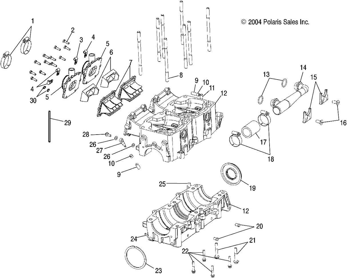 Polaris Carburetor Adapter, 40 mm, Genuine OEM Part 1253327