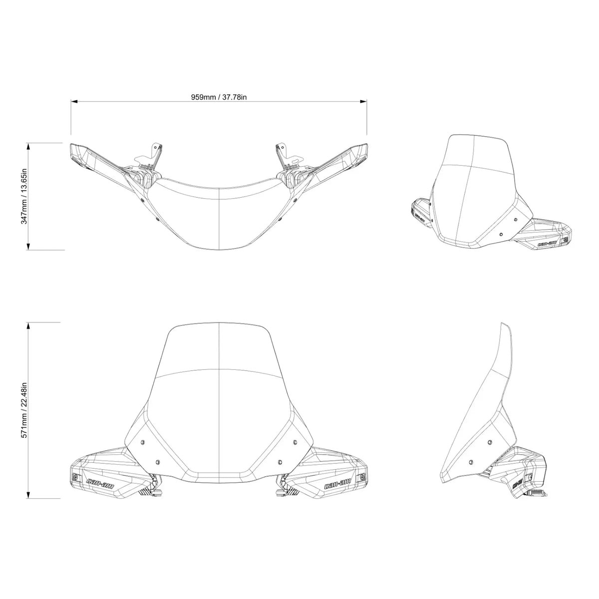 Can-Am Outlander Extra High Windshield Kit